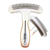 Wahl 2-in-1 deshedding rake close-up with double-row pins for coat care