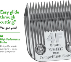 Wahl 4F blade demonstrates a show-quality finish on animal coats.
