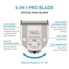 WAHL Bravura clipper adjustable blade close-up for precise trimming.