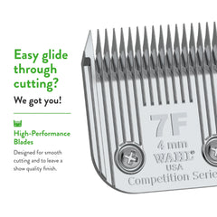 Wahl clipper with 7F blade delivering a show-ready coat finish