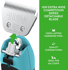 Wahl USA-made badge closeup signals quality and domestic manufacturing.
