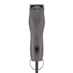 Wahl Pro Animal KM10+ clipper with purple textured housing ready for grooming.