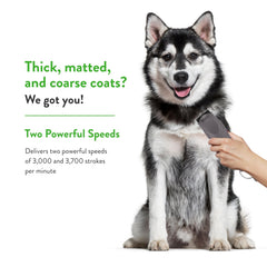 KM10+ two-speed control for varying coat thickness and grooming needs.