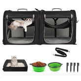 Wakytu 2-in-1 pet carrier fully assembled with breathable mesh for comfortable travel.