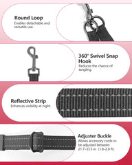 WANFIRE detachable dual leashes for flexible solo or paired walking