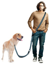 WANFIRE ink blue hands-free leash with shoulder strap for hands-free control on walks