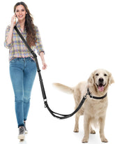 WANFIRE hands-free leash with shoulder strap for comfortable, hands-free walking.