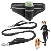 WANFIRE hands-free leash with waist belt for easy city walking.