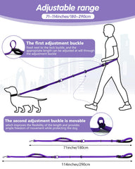 WANFIRE hands-free dog leash with waist belt for secure, hands-free control.