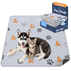 WanpeeGoo washable pee pad two-pack on floor protects surfaces and simplifies training.