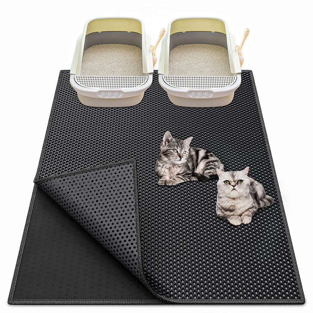 Waretary cat litter mat 36x30 under-box waterproof bottom protects floors.