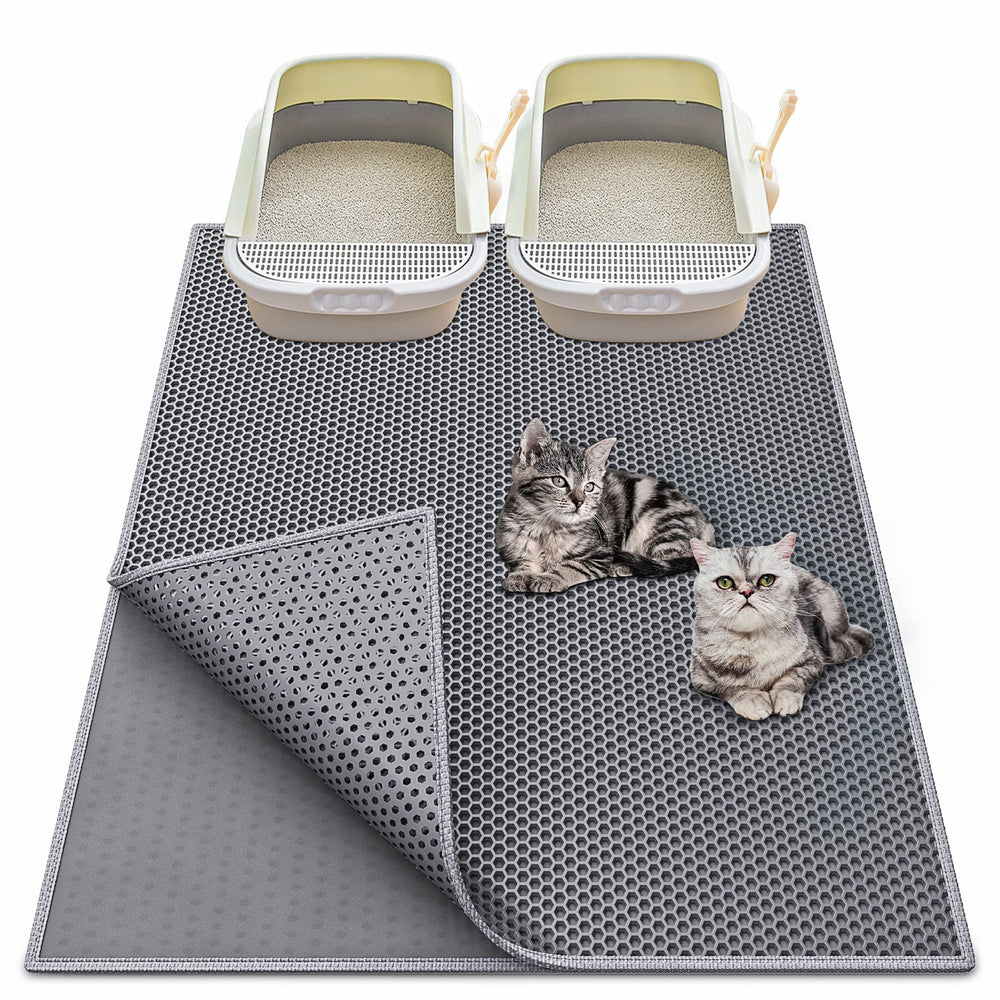 Waretary Cat Litter Mat 36x30 showcases large size trapping litter under the box