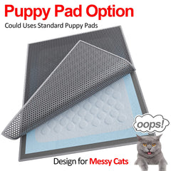 Waretary honeycomb top layer design catches paw-litter effectively