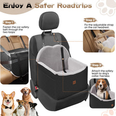 WarmInsula booster seat with safety belt for secure travels.