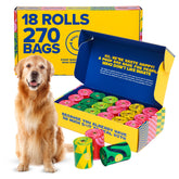 Waste Happy 14-inch dog poop bags roll for easier, cleaner pickups.
