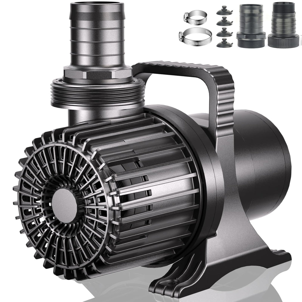 WaterRebirth PS-8600 pump in fountain setup, delivering strong decorative flow.
