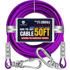 WATFOON 50ft dog tie out cable assembly for safe, spacious outdoor freedom