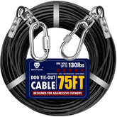 Watfoon 75ft dog tie out cable enabling spacious outdoor play and safety.