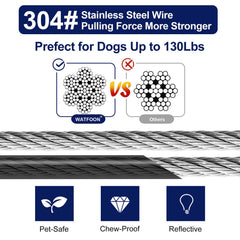WATFOON heavy-duty dog lead with 360 swivel clips and lockable clasp for flexibility.