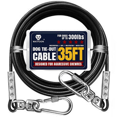 WATFOON tie-out cable 35ft in use, offering outdoor freedom.