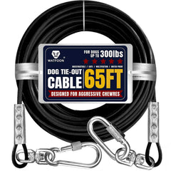 WATFOON tie-out cable 65ft stainless steel for safe outdoor roaming