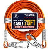 WATFOON tie-out cable 75ft length enables safe, roomy outdoor dog runs.