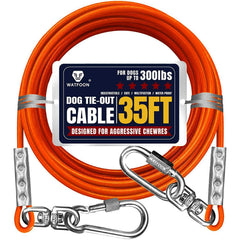 WATFOON tie-out cable, 35ft length, generous space for dogs.