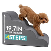 Waxberry dog stairs 4-step for bed shows a gentle incline aiding small dogs.