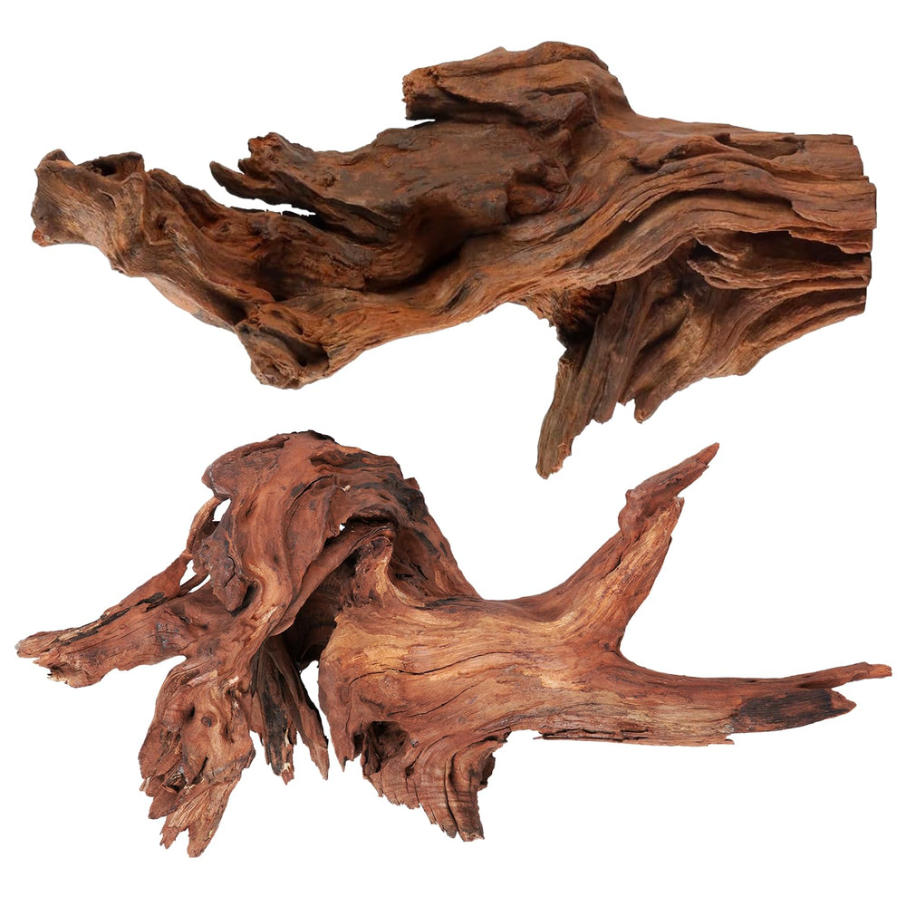 WDEFUN driftwood pair enhances aquarium habitat and aesthetics.