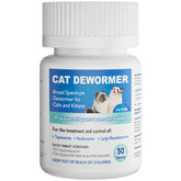 Wdelya cat dewormer bottle with 50 tablets for multi-cat households.