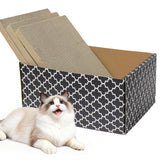 WDZZHOT Cardboard Cat Scratcher Box top view—generous space for lounging and scratching