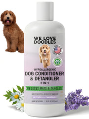 We Love Doodles 16oz bottle pour: easy conditioning for a smooth, manageable coat.