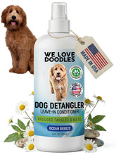 We Love Doodles Detangler Spray bottle front with Ocean Breeze scent.