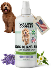 We Love Doodles dog detangler spray bottle pump for easy application.