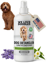 We Love Doodles dog detangler spray bottle showing easy coat spray for detangling