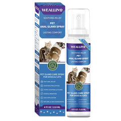 WEALLIN Anal Gland Spray bottle front, safe formula for dogs and cats.