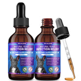 WEALLIN bacon-flavored drops bottle supporting gentle yeast balance in dogs.