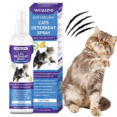 WEALLIN Cat Deterrent Spray bottle front view protects furniture from scratches.