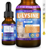 WEALLIN L-Lysine for cats bottle promoting easy daily immune support.