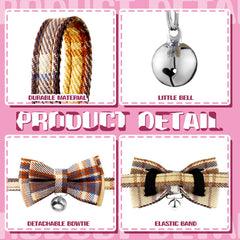 Weewooday removable bow tie and bell for adjustable style