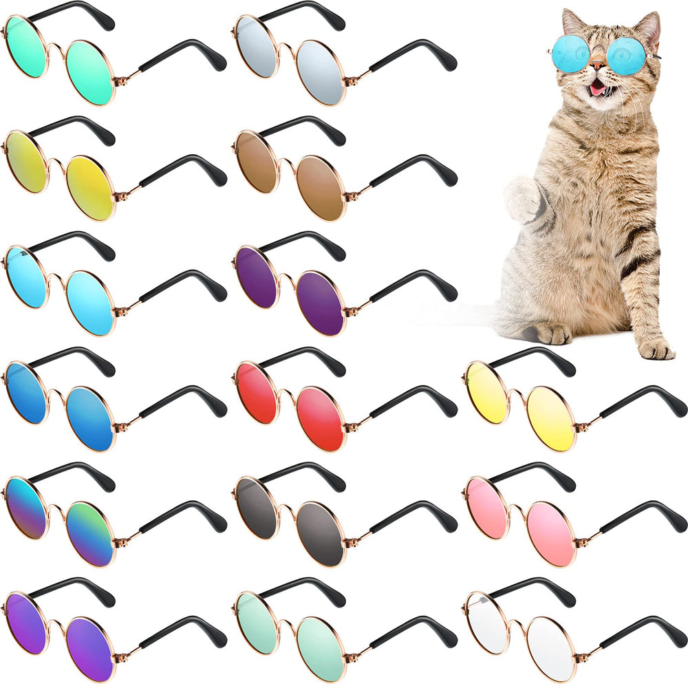 Weewooday dog sunglasses with round metal frames for stylish daily wear.