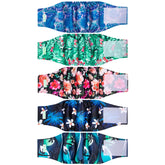 wegreeco small dog diapers male with Hawaiian print pack shot shows reusable protection