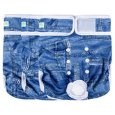 Wegreeco washable dog diapers front view for secure, comfortable fit during heat or training.