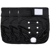 Wegreeco washable female dog diapers front view in black XL for secure fit and comfort