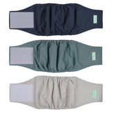 Wegreeco washable belly band in blue pattern offers leak protection for male dogs.