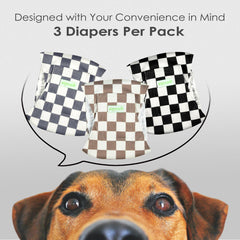 Wegreeco grey checkerboard belly band provides reliable leak protection and comfortable fit