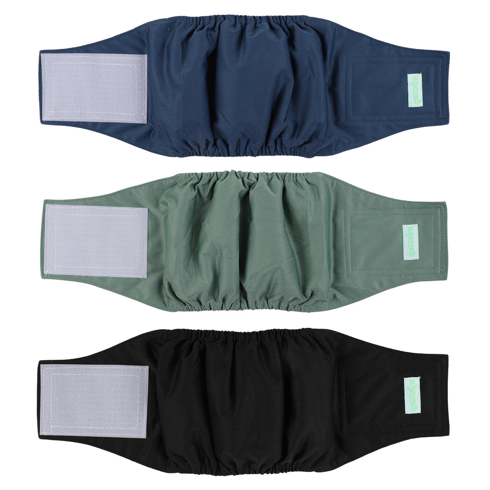 Wegreeco belly band blue pattern with leak-free protection for indoors.