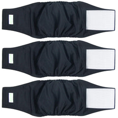 Wegreeco belly wrap in black XX-Large offers secure fit for large male dogs.