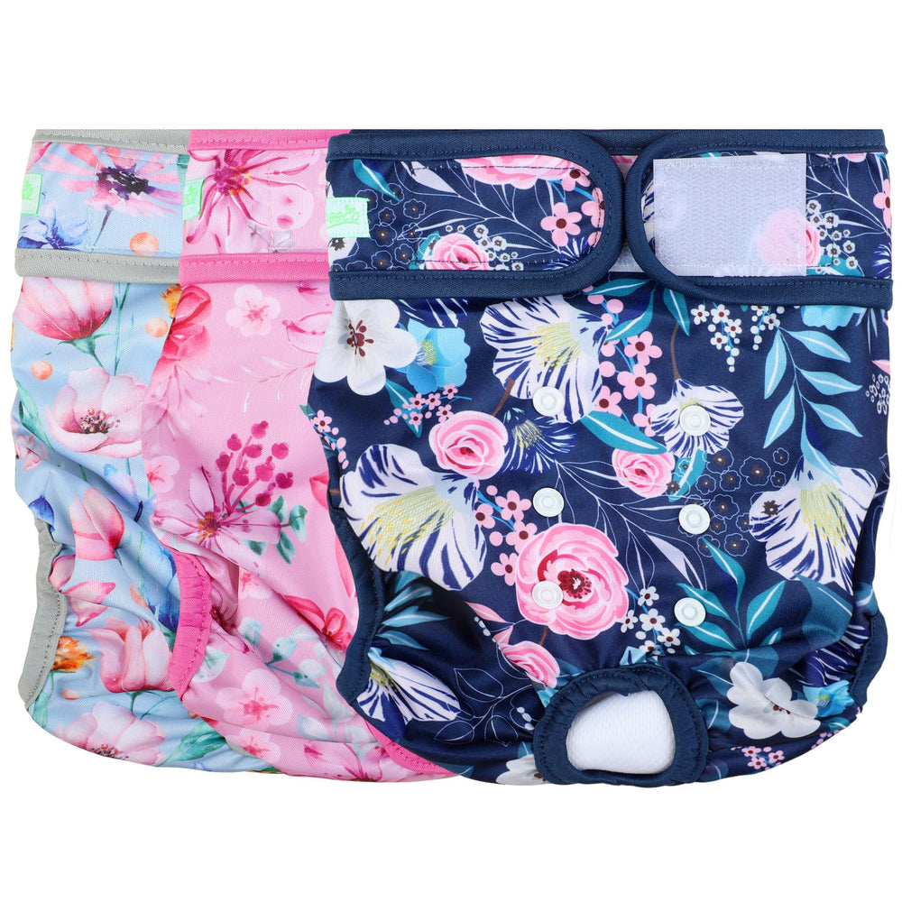 Wegreeco washable dog diapers pack of three in small size for a secure fit.
