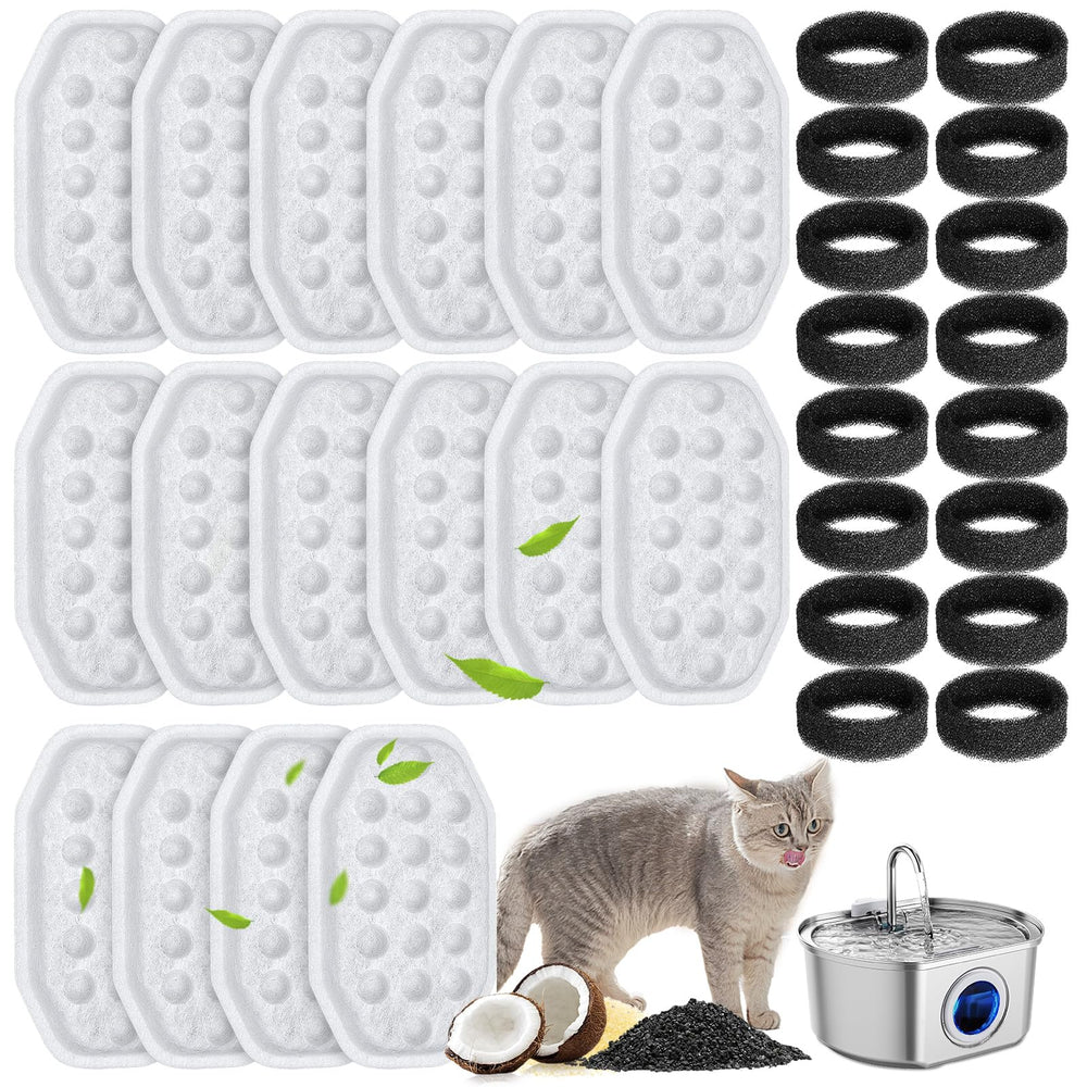 WEIKEY 32-pcs cat fountain filters pack for cleaner drinking water
